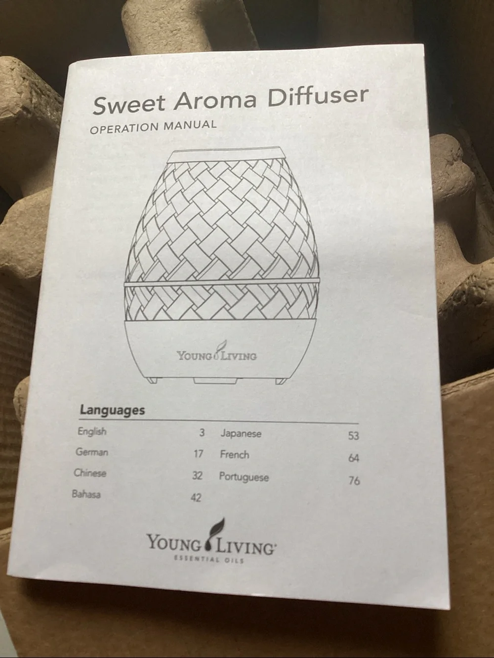 Young LIVING Sweet AROMA ESSENTIAL OIL Ultrasonic Diffuser NIB